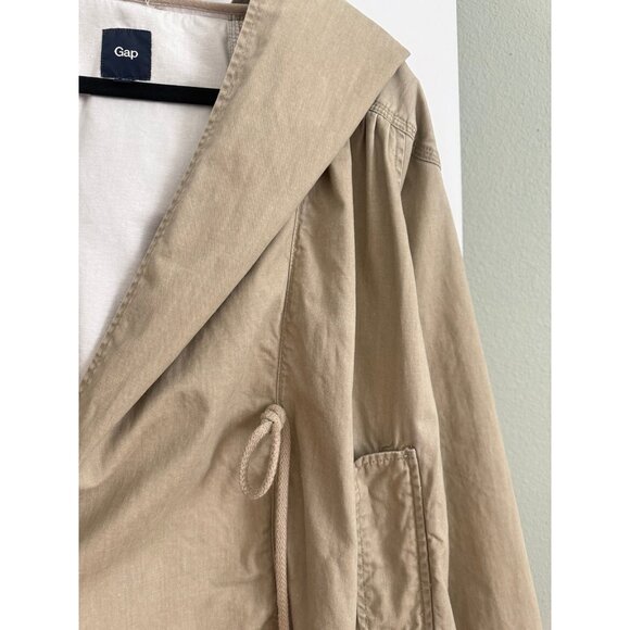 GAP Anorak Cropped Hooded Jacket Khaki Size Small Petite Early 2000s - Picture 5 of 6